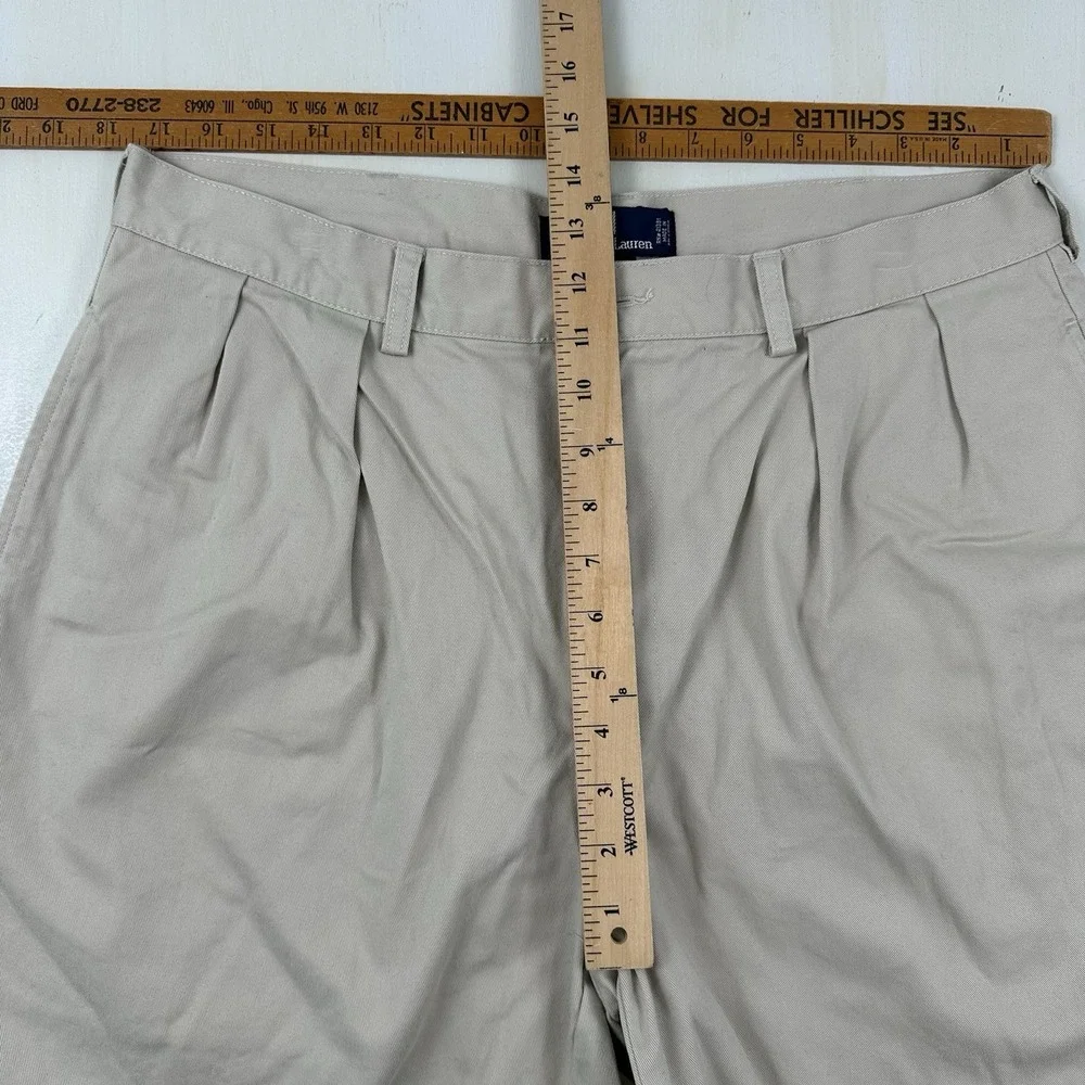 VTG Polo Ralph Lauren Tyler Baggy Shorts Men Fits 35 X 9 Khaki High Rise Pleated